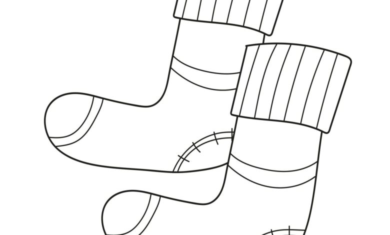 İki Çorap Boyama Sayfası - Eğlenceli ve Yaratıcı Çocuk Etkinliği